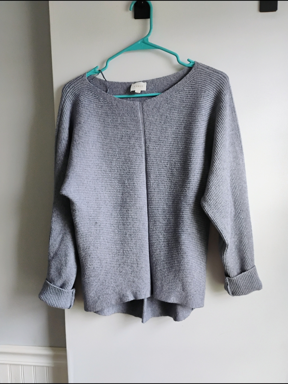 Cyrus Pale Blue Ribbed Sweater
